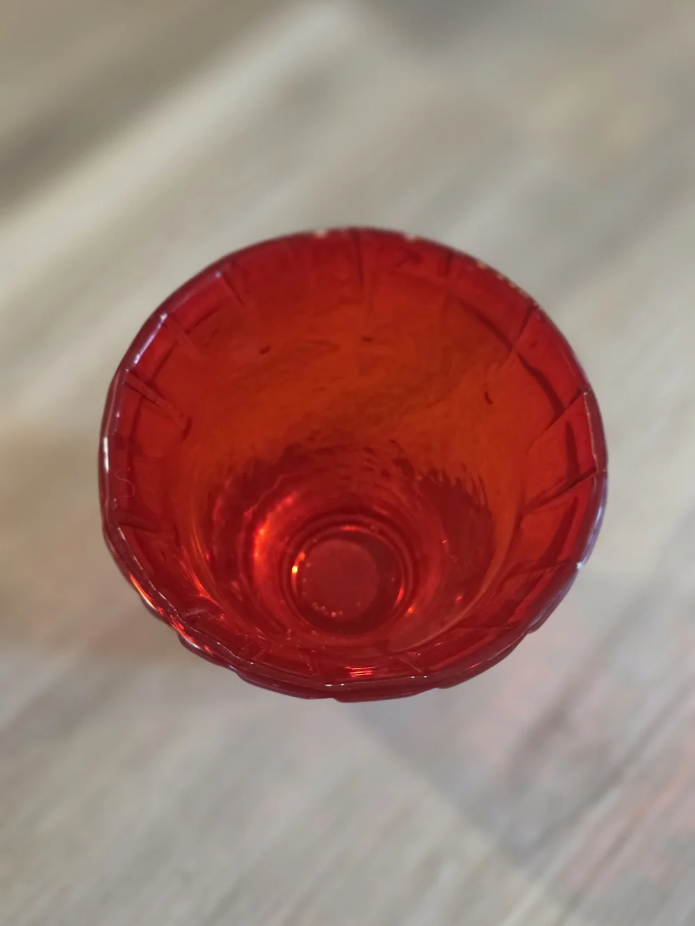 Cherry Red glass Vase